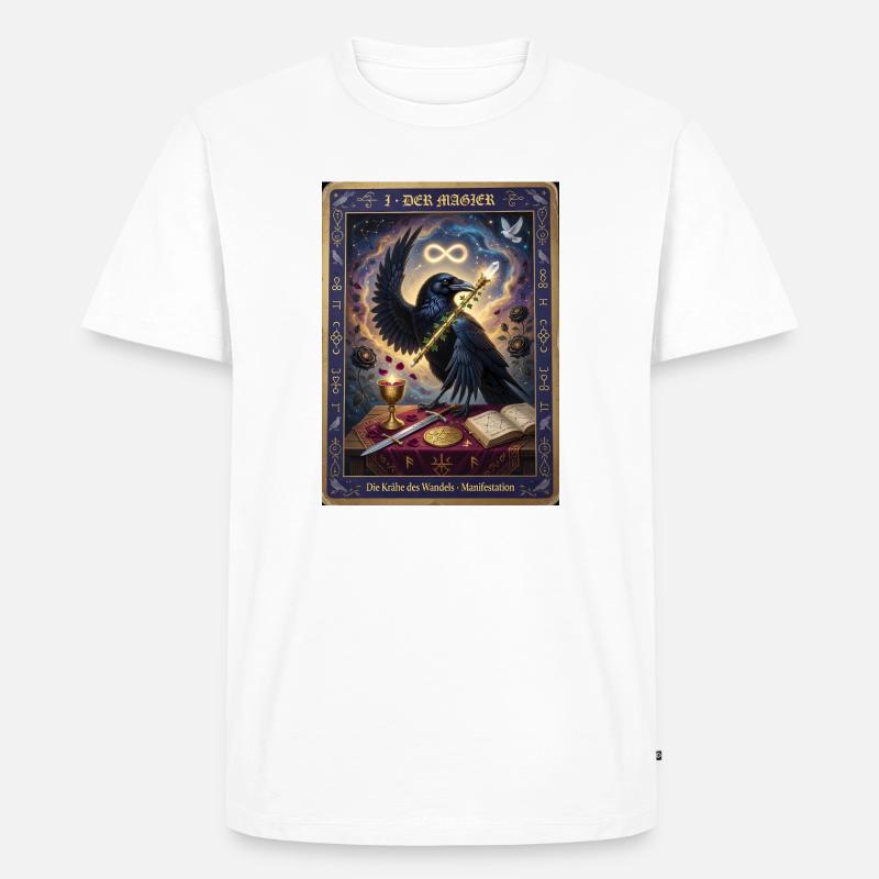 Krähe, der Magier - Männer Premium Bio T-Shirt - Weiß