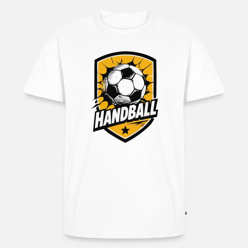 Handball Shield Explosion - Männer Premium Bio T-Shirt - Weiß