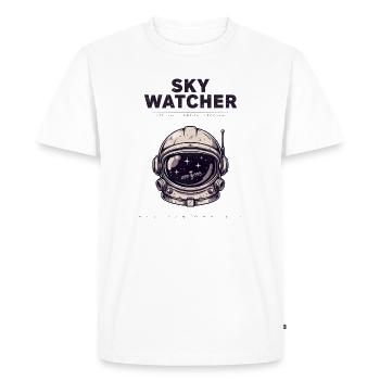 Astronaut Helmet Sky Watcher Space Orbital - Men's Premium Organic T-Shirt - white - Front - Nico (187cm)