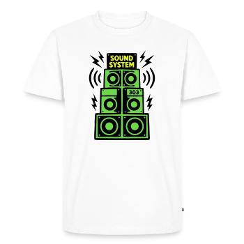 Sound System Speaker Techno Festival DJ - T-shirt Premium bio Homme - blanc - Devant - Nico (187cm)
