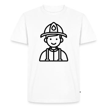 pompier - T-shirt Premium bio Homme - blanc - Devant - Nico (187cm)