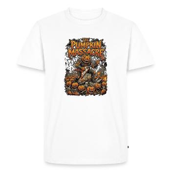 Heavy Metal Pumpkin Halloween - Men's Premium Organic T-Shirt - white - Front - Nico (187cm)