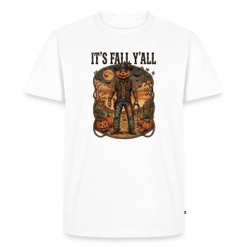 C’est le design western Fall Y’all Pumpkin Cowboy - T-shirt Premium bio Homme - blanc - Devant - Nico (187cm)