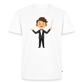 Chef d’orchestre musical - T-shirt Premium bio Homme - blanc - Devant - Nico (187cm)