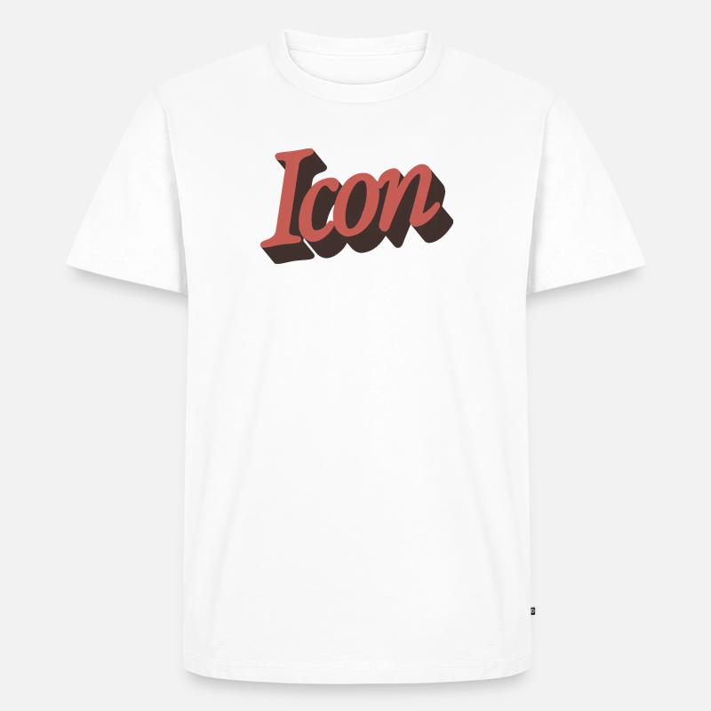 Retro Icon Script in Herbstorange - Männer Premium Bio T-Shirt - Weiß