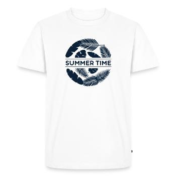 Heure d'été - été - T-shirt Premium bio Homme - blanc - Devant - Nico (187cm)