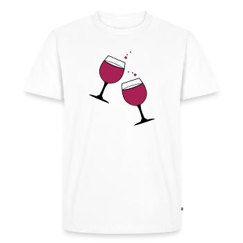 Cheers glasses of red wine drinks - Men's Premium Organic T-Shirt - white - Front - Nico (187cm)