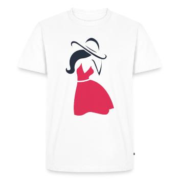 Femme robe chapeau femme cadeau silhouette femme - T-shirt Premium bio Homme - blanc - Devant - Nico (187cm)