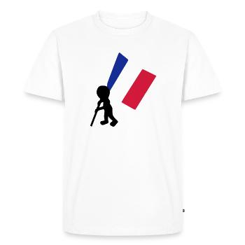 porte drapeau francais - T-shirt Premium bio Homme - blanc - Devant - Nico (187cm)