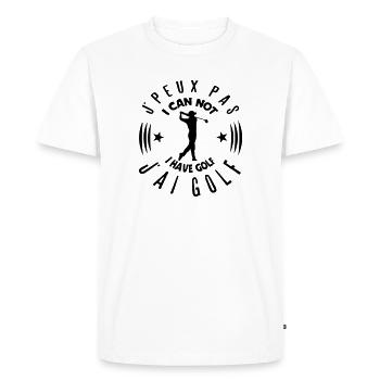 golf peux pas citation can not logo - T-shirt Premium bio Homme - blanc - Devant - Nico (187cm)