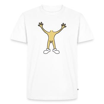 pénis masculin mains nues tenant corps o - T-shirt Premium bio Homme - blanc - Devant - Nico (187cm)