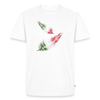 plumes italiennes en rouge blanc et vert - T-shirt Premium bio Homme - blanc - Devant - Nico (187cm)