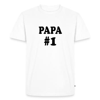 papa n°1 t-shirt meilleure papa idée cadeau - T-shirt Premium bio Homme - blanc - Devant - Nico (187cm)