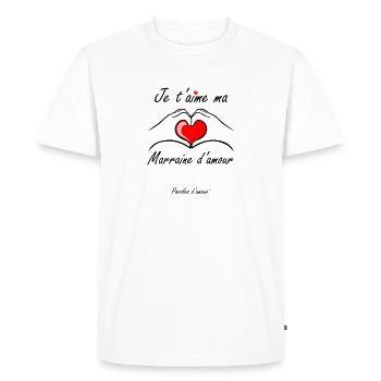 je taime ma marraine damour - T-shirt Premium bio Homme - blanc - Devant - Nico (187cm)