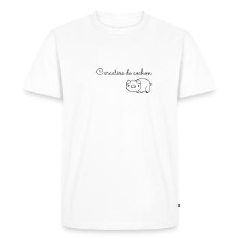 Caractère de cochon ! 🐷🐖 - T-shirt Premium bio Homme - blanc - Devant - Nico (187cm)