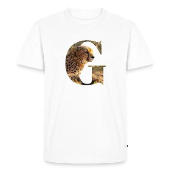 G Cheetah alphabet animals - Men's Premium Organic T-Shirt - white - Front - Nico (187cm)