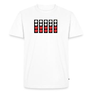 Lights out and away we go! - Men's Premium Organic T-Shirt - white - Front - Nico (187cm)