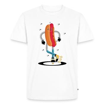 Rollerskaten Rollerskater Patinage Hot Dog Frites - T-shirt Premium bio Homme - blanc - Devant - Nico (187cm)