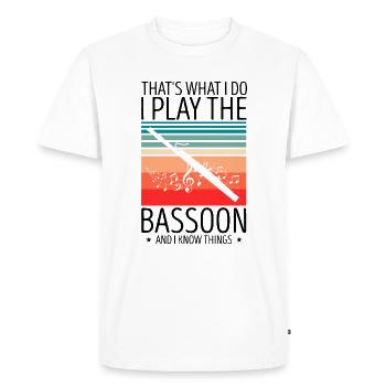 Bassoon Wind Instrument Design for Bassoonist - Men's Premium Organic T-Shirt - white - Front - Nico (187cm)