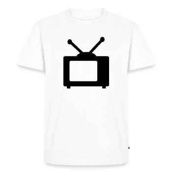 TV - Men's Premium Organic T-Shirt - white - Front - Nico (187cm)
