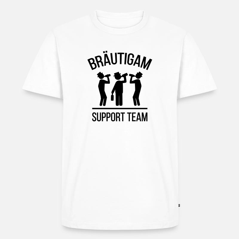 Bräutigam Support Team - Männer Premium Bio T-Shirt - Weiß