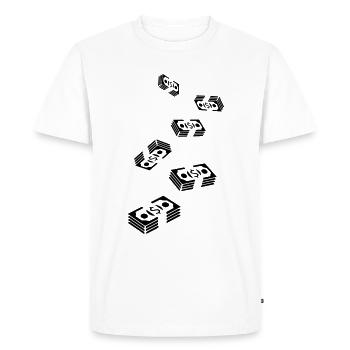 Monnaie Monnaie Silhouette - T-shirt Premium bio Homme - blanc - Devant - Nico (187cm)