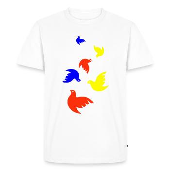 Colombe de la paix - T-shirt Premium bio Homme - blanc - Devant - Nico (187cm)