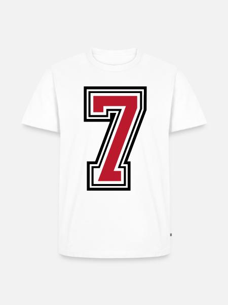 7 Zahl symbol - Männer Premium Bio T-Shirt - Weiß