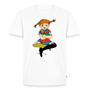 Pippi Langstrumpf Zusammen Mit Herr Nilsson - Männer Premium Bio T-Shirt - Weiß - Vorne - Nico (187cm)