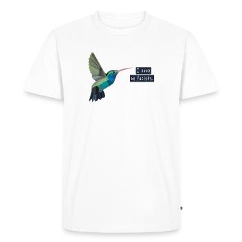 I poop on fascists - T-shirt Premium bio Homme - blanc - Devant - Nico (187cm)