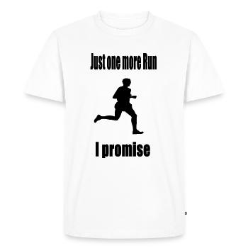 Just one more Run - I promise - Men's Premium Organic T-Shirt - white - Front - Nico (187cm)