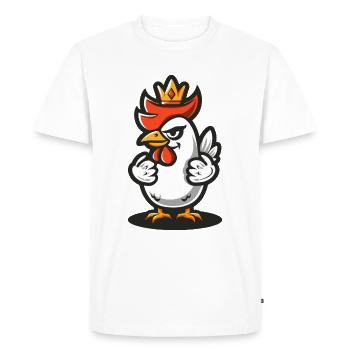 Chicken Comic Crown - Men's Premium Organic T-Shirt - white - Front - Nico (187cm)