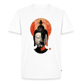 Tête de Bouddha Design T Shirt - T-shirt Premium bio Homme - blanc - Devant - Nico (187cm)
