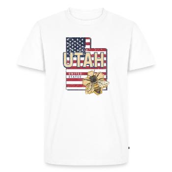 Utah États-Unis Carte États-Unis Vintage - T-shirt Premium bio Homme - blanc - Devant - Nico (187cm)
