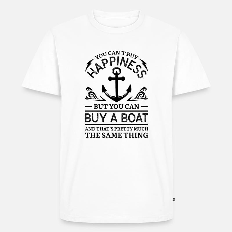 Kaufen Sie ein Boot - Männer Premium Bio T-Shirt - Weiß