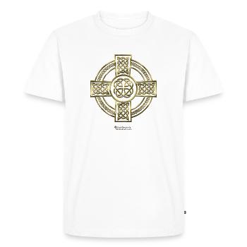 Celtic Cross - Men's Premium Organic T-Shirt - white - Front - Nico (187cm)