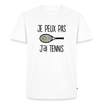 T-shirt Tennis Fun 🎾 - T-shirt Premium bio Homme - blanc - Devant - Nico (187cm)