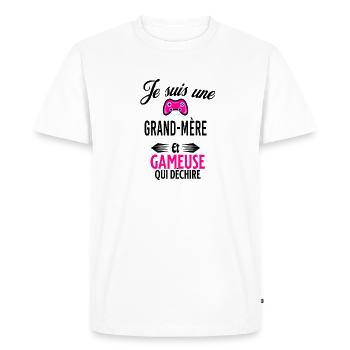 je suis gameuse qui déchire et grand-mère - T-shirt Premium bio Homme - blanc - Devant - Nico (187cm)