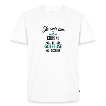 je suis golfeuse qui déchire et cousine - T-shirt Premium bio Homme - blanc - Devant - Nico (187cm)