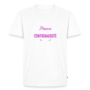 c'est compliqué princesse et contrebassiste - T-shirt Premium bio Homme - blanc - Devant - Nico (187cm)