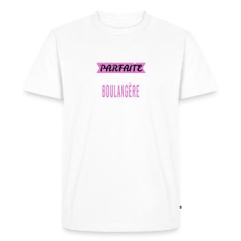 Je ne suis pas parfaite boulangère - T-shirt Premium bio Homme - blanc - Devant - Nico (187cm)