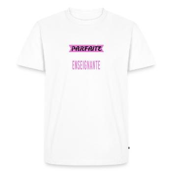 Je ne suis pas parfaite enseignante - T-shirt Premium bio Homme - blanc - Devant - Nico (187cm)