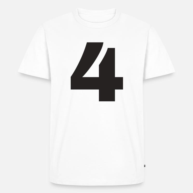 4 - Männer Premium Bio T-Shirt - Weiß