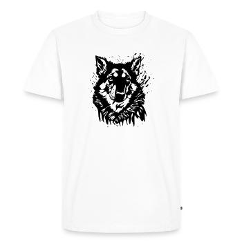 Vintage drawing retro dog head grafiti - Men's Premium Organic T-Shirt - white - Front - Nico (187cm)