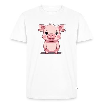Cochon / Cochon - T-shirt Premium bio Homme - blanc - Devant - Nico (187cm)