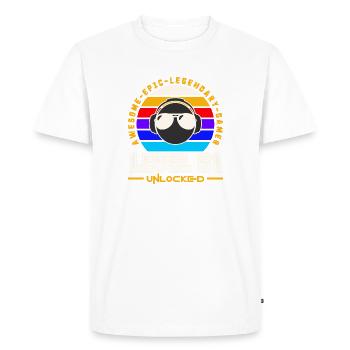 Level 51 - Men's Premium Organic T-Shirt - white - Front - Nico (187cm)
