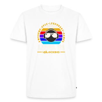 Level 61 - Men's Premium Organic T-Shirt - white - Front - Nico (187cm)