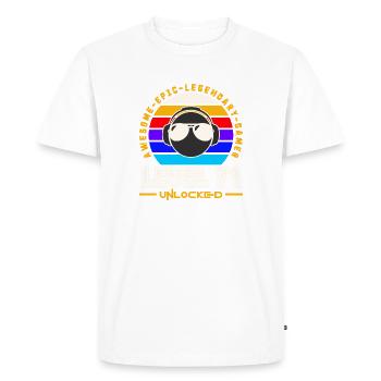 Level 71 - Men's Premium Organic T-Shirt - white - Front - Nico (187cm)
