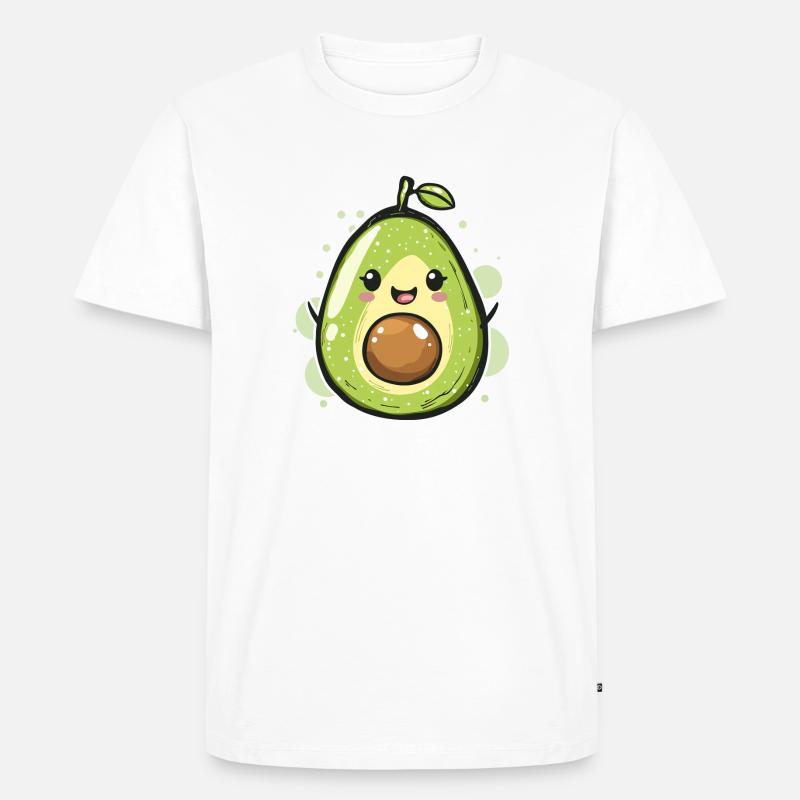 Avocado Comic Design - Männer Premium Bio T-Shirt - Weiß