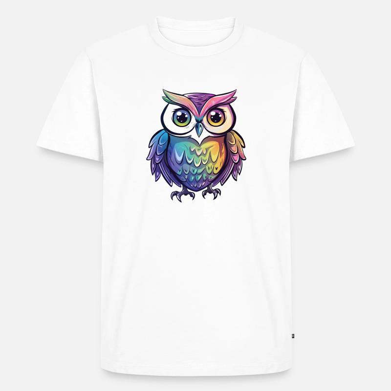 Niedliche Eule Kawaii Maskottchen - Männer Premium Bio T-Shirt - Weiß